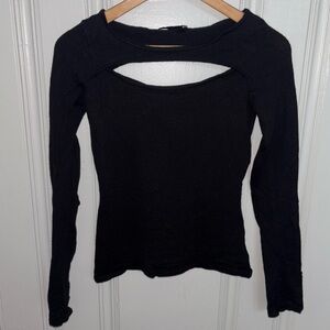 Bailey 44 Heidi cutout knit black top women’s small